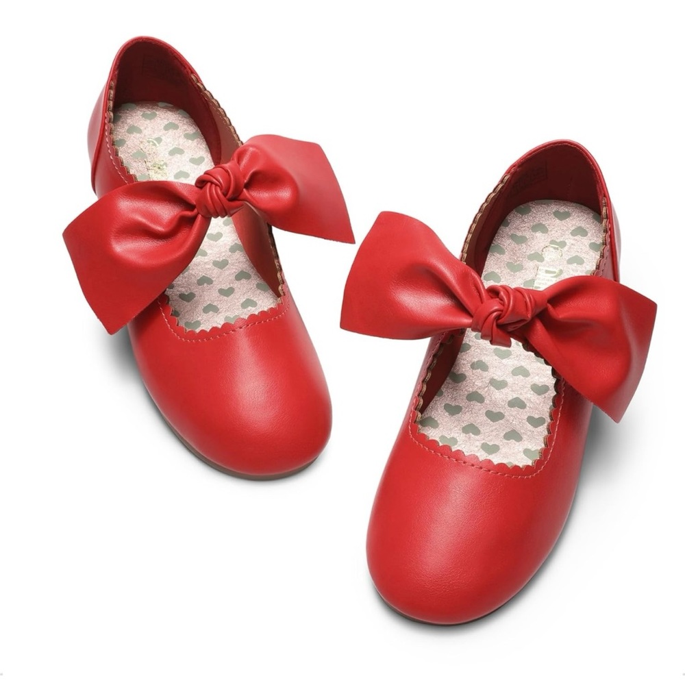 Girls red shoes new never worn no box.
